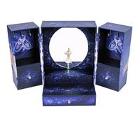 TROUSSELIER - Boite a Musique Danseuse Etoile - Grande Boîte à Bijoux Musicale Ballerine - Coffret a Bijoux Fille - Bleu Marine