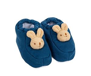 Trousselier - Chaussons pour bébé - Lapin - 0 à 2 ans - Tissus en Coton Bio - Idéal Cadeau de Naissance - Lavable en Machine