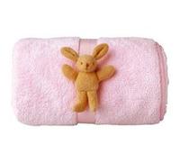 Trousselier - Couverture rose en peluche Lapin Rose G