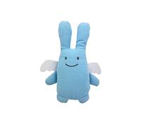 TROUSSELIER - Doudou - Ange Lapin - 20 cm de haut - Tissus en Coton Bio - Moderne Chic - Idéal Cadeau de Naissance - Lavable en Machine - Colori Bleu Ciel