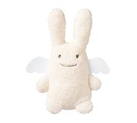 TROUSSELIER - Doudou avec hochet - Ange Lapin - 20 cm de haut - Moderne Chic - Idéal Cadeau de Naissance - Lavable en Machine - Colori Ivoire
