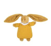 Lapin Nid d'Ange Doudou avec Hochet Coton Bio Moutarde 20Cm Beige G