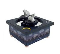 TROUSSELIER - Faon et Ours dans la Forêt - Boîte à Musique Dancing - Idéal Cadeau de Naissance - 2 Figurines Amovibles - Fonctionnement Simple - Musique Nocturne de F. Chopin - Colori Bleu Nuit