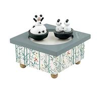 TROUSSELIER - Fille & Panda - Boîte à Musique Dancing - Idéal Cadeau de Naissance - 2 Figurines Amovibles - Fonctionnement Simple - Musique La Belle au Bois Dormant - Colori Vert