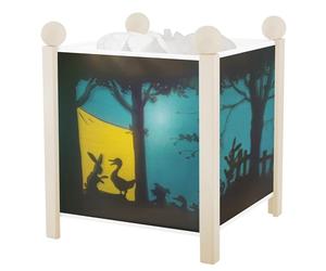 TROUSSELIER - Gédéon le Lapin - Veilleuse - Lanterne Magique - Idéal Cadeau Enfant - Dessin animé - Lumière rassurante - Couleur Bois Blanc - Ampoule 12V 10W inclue - Prise Elec. EU