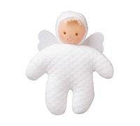 TROUSSELIER - Jouet Premier Age - Ange avec Hochet 12 cm - Idéal Cadeau de Naissance - Lavable en Machine - Colori Blanc