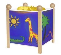 TROUSSELIER - La Jungle - Veilleuse - Lanterne Magique - Idéal Cadeau Enfant - Dessin animé - Lumière rassurante - Couleur Bois Naturel - Ampoule 12V 10W inclue - Prise Elec. EU
