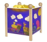 TROUSSELIER - Le Train du Voyage - Veilleuse - Lanterne Magique - Idéal Cadeau Enfant - Dessin animé - Lumière rassurante - Couleur Bois Naturel - Ampoule 12V 10W inclue - Prise Elec. EU