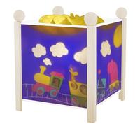 TROUSSELIER - Le Train du Voyage - Veilleuse - Lanterne Magique - Idéal Cadeau Enfant - Dessin animé - Lumière rassurante - Couleur Bois Blanc - Ampoule 12V 10W inclue - Prise Elec. EU