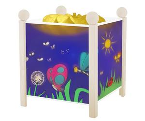 TROUSSELIER - Les Papillons - Veilleuse - Lanterne Magique - Idéal Cadeau Enfant - Dessin animé - Lumière rassurante - Couleur Bois Blanc - Ampoule 12V 10W inclue - Prise Elec. EU