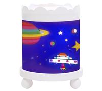 TROUSSELIER - L'Espace - Veilleuse - Manège Magique - Idéal Cadeau Enfant - Dessin animé - Lumière rassurante - Couleur Bois Blanc - Ampoule 12V 10W inclue - Prise Elec. EU