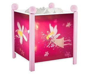 TROUSSELIER - Princesses Fées - Veilleuse - Lanterne Magique - Idéal Cadeau Enfant - Dessin animé - Lumière rassurante - Couleur Bois Rose - Ampoule 12V 10W inclue - Prise Elec. EU