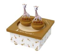 TROUSSELIER - Sophie la Girafe. - Boîte à Musique Dancing - Idéal Cadeau de Naissance - 2 Figurines Amovibles - Fonctionnement Simple - Musique Piano Sonata de Mozart - Colori Caramel