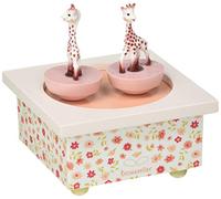 Trousselier – Boîte à musique Sophie la Girafe Dancing – 2 figurines amovibles – Rose