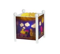 TROUSSELIER - Le Train du Voyage - Veilleuse - Lanterne Magique - Idéal Cadeau Enfant - Dessin animé - Lumière rassurante - Couleur Bois Blanc - Ampoule 12V 10W inclue - Prise Elec. EU