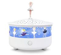 TROUSSELIER - Veilleuse - Projecteur d'Etoiles Ballerine 14 Cm - Musical - Détection des Pleurs - Rechargeable USB