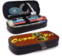 Trousses À Crayons Cobra Kai Trousse À Crayons Sac À Cosmétiques Avec Double Fermeture Éclair Multifonctionnel En Cuir Pu Pochette À Stylo Portable Sac À Crayons Pour L'école