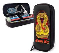 Trousses À Crayons Cobra Kai Trousse À Crayons Sac À Cosmétiques Avec Double Fermeture Éclair Multifonctionnel En Cuir Pu Pochette À Stylo Portable Sac À Crayons Pour L'école