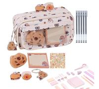 Trousses Capybara,Accessoires Scolaires Mignons Trousse Capybara | Sac de Rangement Bloc-Notes Fournitures Scolaires pour Étudiants Cadeaux Salle de Classe Anniversaire Fêtes