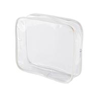 Trousses de Maquillage Transparentes, Lot de 2, Trousses de Toilette Transparentes for Voyage, Sac Conforme aux Normes de Transport à l'aéroport(Wit,18 * 14 * 4cm)