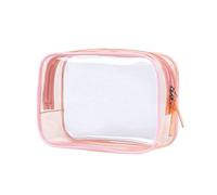 Trousses de Maquillage Transparentes, Sac cosmétique Transparent 170x60x120mm Multicolore d'organisateur de Voyage PVC(Pink)