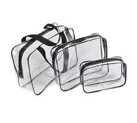 Trousses de Maquillage Transparentes, Sac fourre-Tout cosmétique Transparent en PVC avec Fermeture éclair, Multicolore, Plusieurs Tailles, 1/3 pièces(Black,1pc Bag)