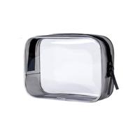 Trousses de Maquillage Transparentes, Trousse à Maquillage en PVC Multicolore 170x60x120mm(Black)