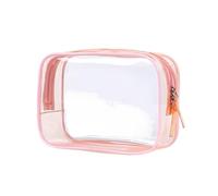Trousses de Maquillage Transparentes, Trousse à Maquillage en PVC Multicolore 170x60x120mm(Pink)
