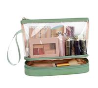 Trousses de toilette pour voyager, trousses de maquillage transparentes avec fermeture éclair - Pochette transparente double couche avec fermeture éclair,Trousse de toilette de grande capacité, trouss