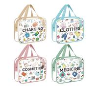Trousses De Voyage Transparentes pour Articles De Toilette - 4 Pièces Poches Étanches À Fermeture Éclair | Sachets À Maquillage Classés | pour Femmes Et Filles Rangement Cosmétiques Soins