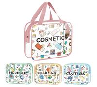 Trousses De Voyage Transparentes pour Articles De Toilette | 4 Pièces Poches Étanches À Fermeture Éclair - Sachets À Maquillage Classés - pour Femmes Filles Rangement Soins Cosmétiques Bagages