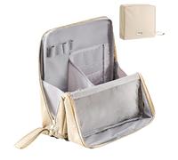 Trousses De Voyage,Trousse à Pinceaux - Pochette Autoportante Étanche Organisateur Multifonction Compartiments Multiples Portable Voyage Cosmétiques Femmes Adolescents Miroir