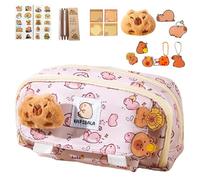 Trousses Scolaires Mignonnes Capybara | Pochette Capybara | Grande Ouverture Accessoire Esthétique pour Adolescents École