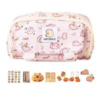 Trousses Scolaires Mignonnes Capybara | Sac Porte-Crayon Résistant,Grande Ouverture Accessoires École pour Adolescents Cadeau Diplôme