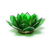 Trouver Quelque Chose différents Vert Chakra 4 Capiz Coque Lotus Thé Lumière Bougie Titulaire, en Bambou, Multicolore