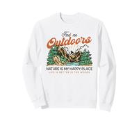 Trouvez-Moi en Plein air La Nature est Mon Lieu de Bonheur (Mountain Graphic) Sweatshirt