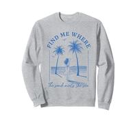 Trouvez-moi là où le sable rencontre la mer Beach Palms Girl Ocean Sweatshirt