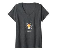 Trouvez Votre Ampoule inspirante T-Shirt avec Col en V, Femme, Chiné Foncé, S