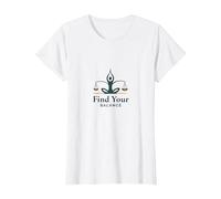Trouvez Votre équilibre : Logo Yoga et Justice Harmony T-Shirt, Femme, Blanc, M