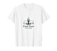 Trouvez Votre équilibre : Yoga and Justice Harmony Logo T-Shirt, Homme, Blanc, S