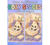 Trova le differenze Cozy Spaces Libro di enigmi con 60 puzzle: Una raccolta di divertenti sfide “trova le differenze” in stanze e angoli accoglienti