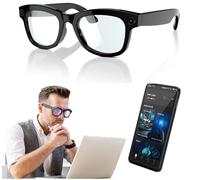 Trovoro's lunettes intelligentes connectées avec caméra HD et assistant vocal IA ChatGPT WiFi 6 Bluetooth 5.3 traduction instantanée musique appels mains libres homme femme (Filtro Luz Azul)
