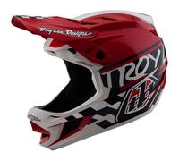 Casque integral troy lee designs d4 polyacrylite mips blanc rouge