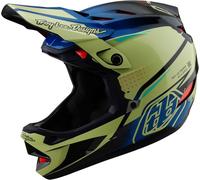 Troy Lee Designs D4 Mips Drip Casque de descente en composite, bleu-jaune, taille XL pour homme