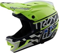 Troy Lee Designs D4 Mips Fifty-50 Barre de descente en polyacrylite, Noir/Blanc/Néon jaune, Taille L (58/59)