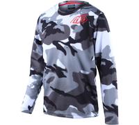 Troy Lee Designs Flowline Spray Camo Maillot vélo jeunesse, blanc-multicolore, taille M