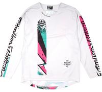 Troy Lee Designs Full Pull Sprint Kids Maillot de vélo, blanc, taille XL pour des gamins