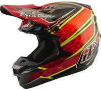 Troy Lee Designs SE5 Carbon MIPS Wings Casque de motocross, Rouge, Taille S (55/56)