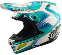Troy Lee Designs SE5 Composite MIPS Crest Casque de motocross, turquoise/blanc, Taille M (57/58)