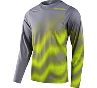 Troy Lee Designs Skyline Chill Waves Maillot de vélo à manches longues, gris/jaune, Taille M